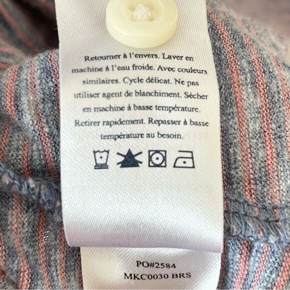 Faherty Polo Shirt Short Sleeves Men’s size S Purple Pink Stripes - Picture 9 of 9